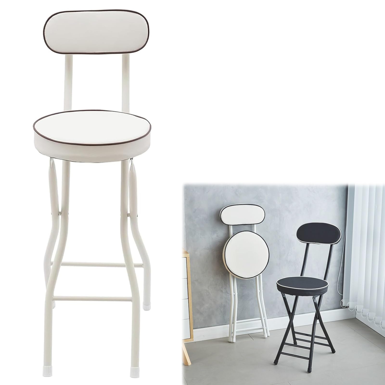 Amazon｜カウンター チェア 折り畳み バーチェア 背もたれ ハイチェア